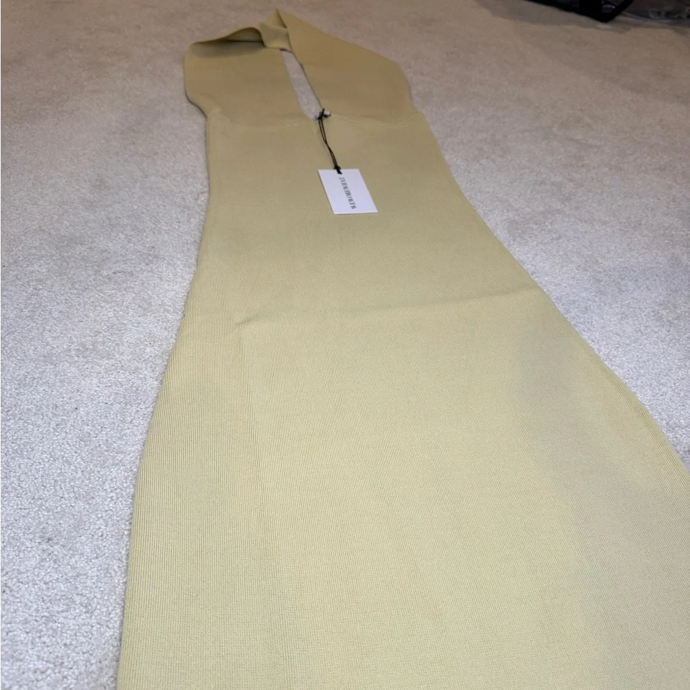 NWT WeWoreWhat Viscose Nylon Halter Neck Midi Dress in Tan Size S - Picture 3 of 11